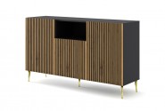 RAVENNA A chest of drawers 150cm 2D1D black mat / artisan oak