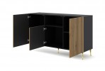 RAVENNA A chest of drawers 150cm 2D1D black mat / artisan oak