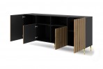 RAVENNA A chest of drawers 200cm 2D2D black mat / artisan oak