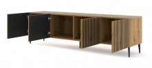 RIO - 200 CM - TVBÄNK SVART/HANTVERKSEK