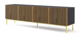 RIO - 200 CM - TVBÄNK SVART/HANTVERKSEK