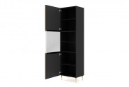 RAVENNA A display cabinet 215cm 2D2S black mat / artisan oak