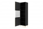 RAVENNA A display cabinet 215cm 2D2S black mat / artisan oak