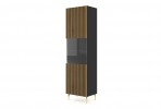 RAVENNA A display cabinet 215cm 2D2S black mat / artisan oak