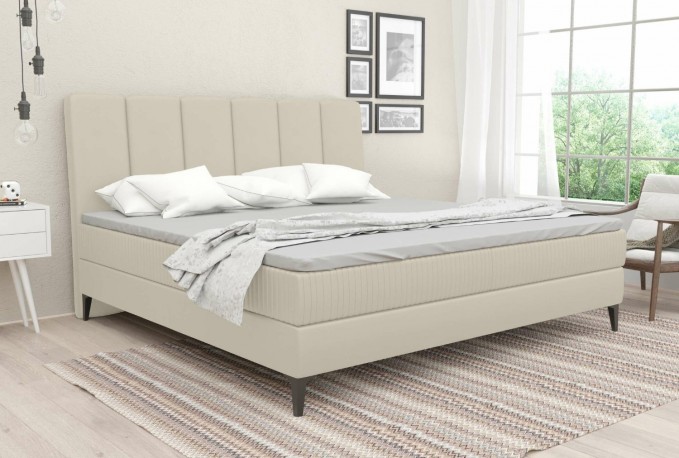 SANTIAGO - 200x200 cm dubbelsäng i grått