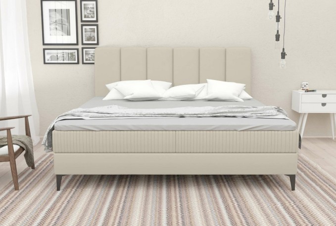 SANTIAGO - 200x200 cm dubbelsäng i grått