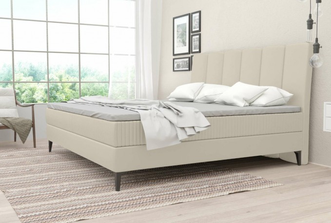 SANTIAGO - 200x200 cm dubbelsäng i grått