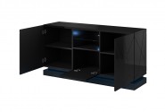 Babylon II - 150 cm skänk/sideboard i svart med LED