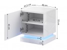 Babylon II - 46 cm set med 2 modern sängbord i vitt med LED