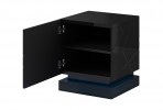 Babylon II - 46 cm set med 2 modern sängbord i svart med LED