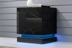 Babylon II - 46 cm set med 2 modern sängbord i svart med LED