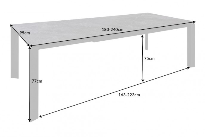 Extendable dining table X7 180-240cm marble look