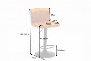 REIGN - 88-109 cm barstol i senapsgul sammet