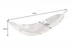 FARRAH - 62 cm dekorationsskål i silvrig lövdesign