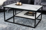BRADLY - 90 cm soffbord i vitt marmorutseende
