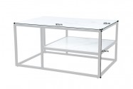 BRADLY - 90 cm soffbord i vitt marmorutseende