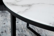 SONJA - 80 cm soffbord i vitt kristallglas