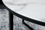 SONJA - 80 cm soffbord i vitt kristallglas