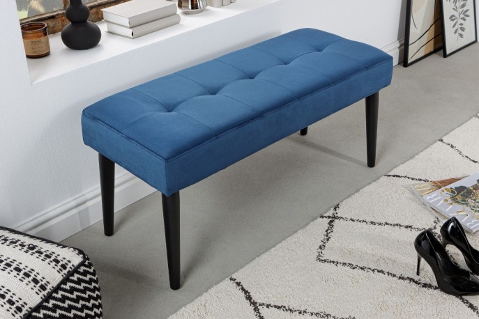 MIMI - 95 cm sittbänk i blå sammet
