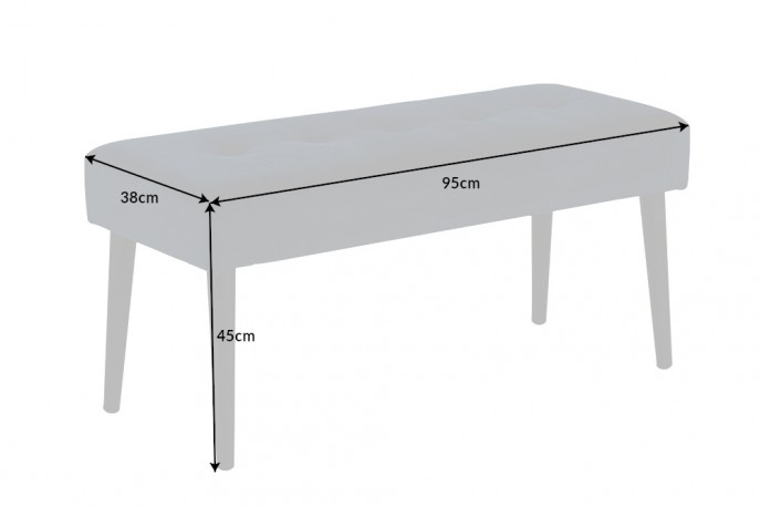 MIMI - 95 cm sittbänk i blå sammet