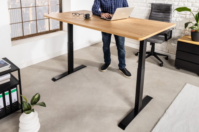 WILMER - 160 cm höjdjusterbart skrivbord i ekutseende