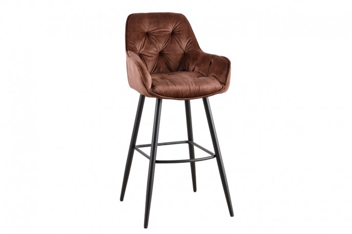IZZA - 51 cm barstol i brun sammet