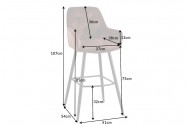 IZZA - 51 cm barstol i brun sammet