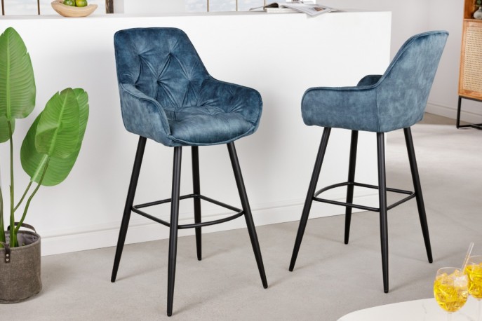 Bar stool Milano petrol velvet