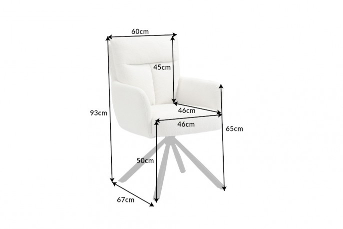 BARBARA - 60 cm snurrstol i vitt