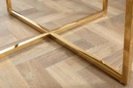 TASMIN - 80 cm soffbord i vitt marmorutseende/guld