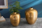 LOREEN - 31/27 cm vas set om 2 st. i guldig hammarfinish