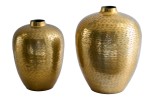LOREEN - 31/27 cm vas set om 2 st. i guldig hammarfinish