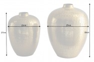 LOREEN - 31/27 cm vas set om 2 st. i guldig hammarfinish