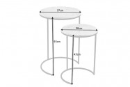 ROBO - 2 st. sidobord i vit marmor