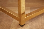 LACY - 2 st. sidobord 40/35 cm i vitt kristallglas/guld