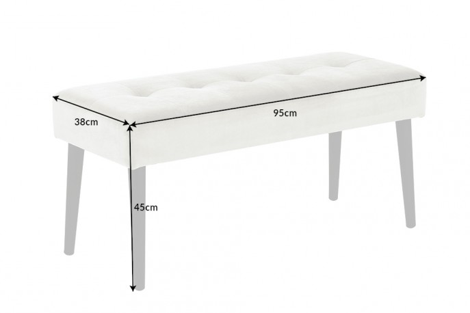 MIMI - 95 cm bänk i champagne-färgad sammet