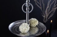 Cake stand Orient 3er 65cm silver hammer finish
