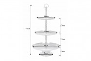 Cake stand Orient 3er 65cm silver hammer finish