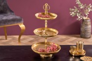 Cake stand Orient 3er 48cm gold hammer finish