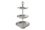 Cake stand Orient 3er 48cm silver hammer finish