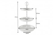 Cake stand Orient 3er 48cm silver hammer finish