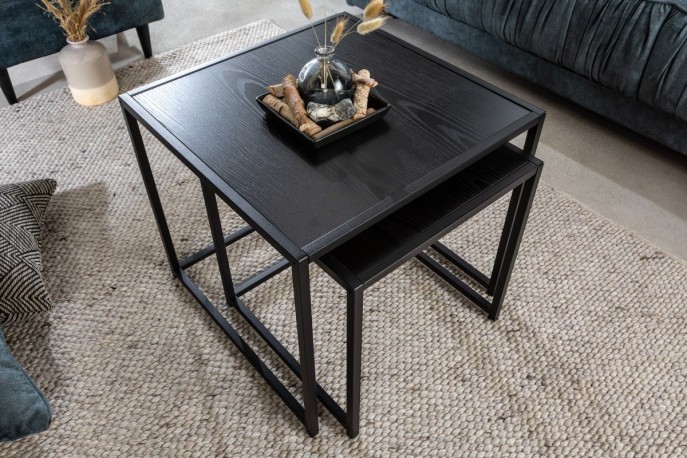 TREX - 50 cm/40 cm set med 2 st. soffbord i svart