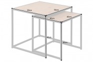 CACTUS - 50/40 cm set med 2 st. sidobord/soffbord i natur/svart
