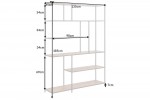 DONNA - 185x135 cm hyllsystem i ek/svart