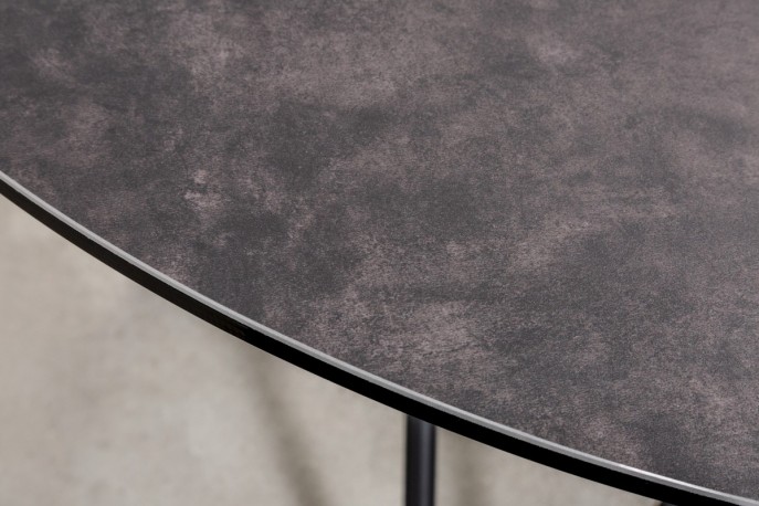 ADESSO - 120 cm runt matbord i antracitgrå keramik