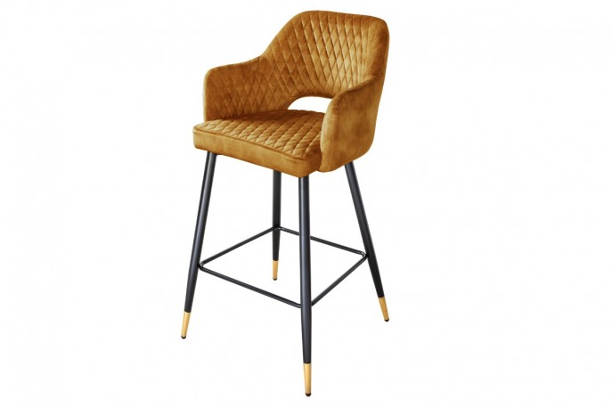 YANKO - 51 cm barstol i senapsgul sammet