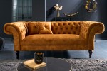 ALICE - Chesterfield-soffa i senapsgul sammet