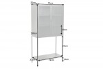 PLUM - 150 cm vitrinskåp i svart stål/räfflat glas