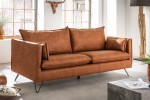 Sofa Rocco 3 seater antique brown retro hairpin feet