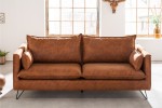 Sofa Rocco 3 seater antique brown retro hairpin feet